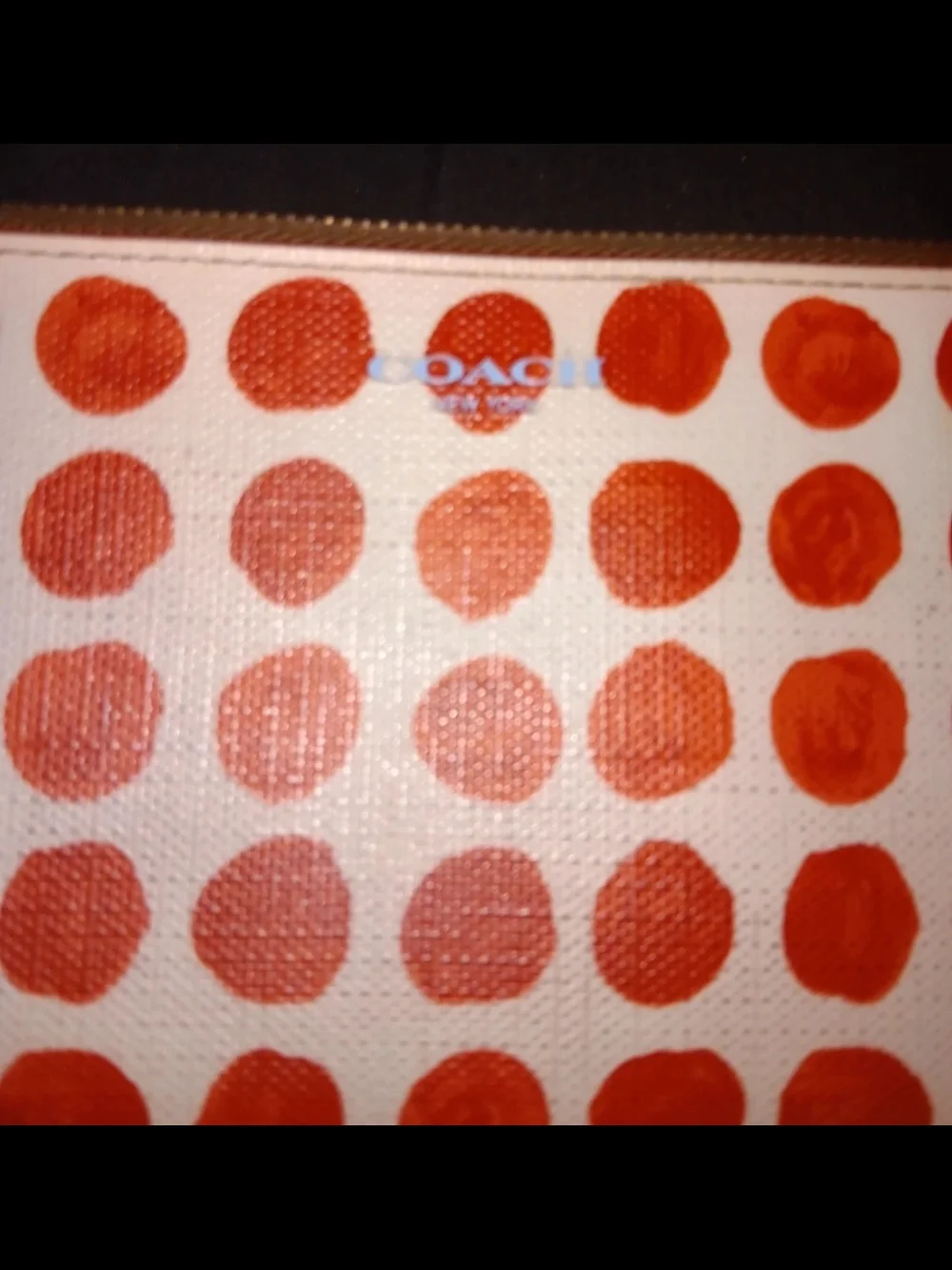 Coach RED & White Bleeker Polka Dot Coated Canvas Wristlet
